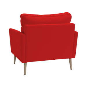 Sillón decorativo de cuero rojo Nordelle - Product Image 3