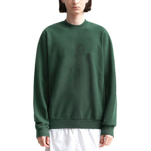 High Quality Green Color 240gsm Cotton <b>Fleece</b> Winter Embroidered Plus Size Crew Neck Blank <b>Men's</b> Hoodies Sweatshirt Made - Product Image 3