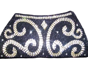Pochette en satin noir et or avec zircon de Lowellcraft - Product Image 1