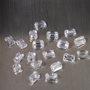 Precio de fábrica al por mayor GIA IGI certificado hecho a mano 5*3,5 MM corte esmeralda blanca HPHT CVD laboratorio cultivado diamantes laboratorio suelto creado India - Product Image 1