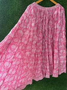 Hecho a mano indio Boho Floral impreso algodón Lehnga suave Casual falda de mujer ropa al por mayor para el verano - Product Image 5