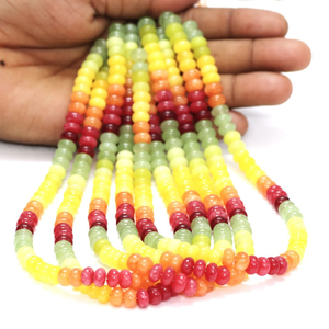 Cuentas Redondas de Cuarzo Multicolor: Hilo de Piedras Preciosas Lisas de 7-9 mm - Product Image 3