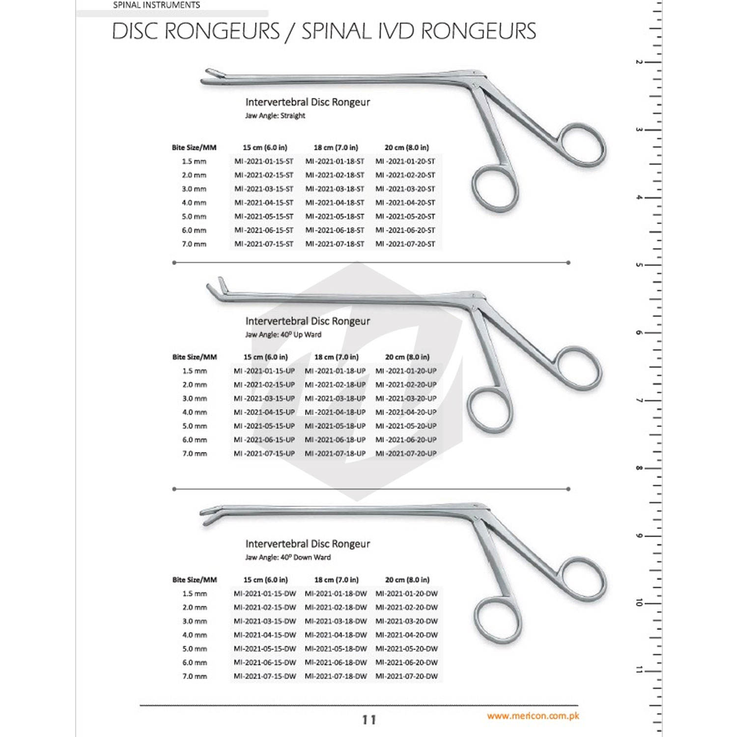 Disque intervertébral Rongeurs Forceps