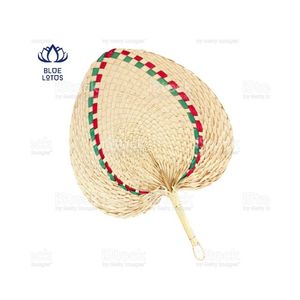 Éventail en raphia de bambou artisanal pour cadeaux de mariage, feuille de palmier tissée pour l'été, fournitures de fête, Camping traditionnel - Product Image 5