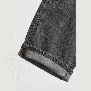 Jeans en denim solide de haute qualité pour l'hiver, couture premium, coupe moderne, coupe-vent, respirant, pantalon, couleur personnalisée - Product Image 6