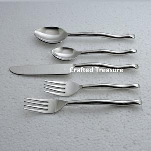 Superb Quality Stainless Steel Restaurant Cutlery Set Silverware with Plated Polish Mirror <b>and</b> Frosted <b>Knife</b> <b>Fork</b> Spoons - Product Image 1