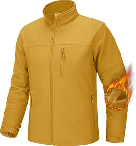 <b>Work</b> Wear Zipper Windproof Waterproof <b>Fleece</b> Lining Casual 5XL OEM New Custom Design Men's Unisex Softshell Jacket Winter - Product Image 2