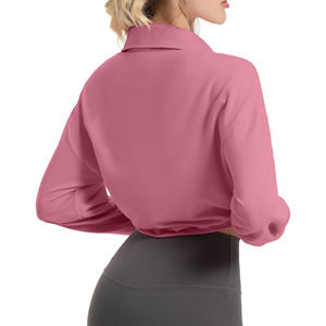 Sudadera Corta con Media Cremallera para Mujer, Sudadera de Alta Calidad, Cálida para Invierno, Top Corto, Ropa de Estar por Casa de Lujo, Resistente para Exteriores - Product Image 2