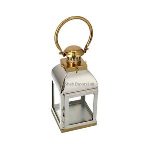 Vela colgante cuadrada clásica, linterna plateada de acero inoxidable y vidrio para el jardín del hogar, balcón para decoración navideña - Product Image 2