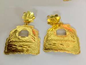 European Vintage Style 18K Micro Gold Plated Handmade Earrings High Quality Alloy Zircon Best Seller for Wedding Anniversary - Product Image 4