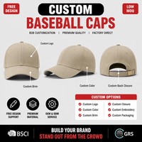 Gorra de Béisbol Bordada Personalizada, 6 Paneles, Sarga de Algodón, Visera Curva, Ajustable, Unisex, para Promociones al Aire Libre