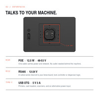 Panel Táctil HMI Android de 10.1 Pulgadas Personalizado, PoE, RS485, Sin Batería, Pantalla de Control Integrada para Máquina de Café, Casillero Inteligente, Kiosco