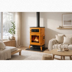 Poêle à bois autoportant en fonte, chauffage en métal noir, fourneau pour usage domestique, classe d'efficacité énergétique A+ 1 - Product Image 3