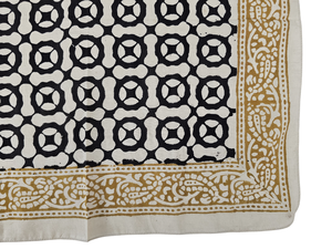 ผ้าพันคอผ้าพันคอทำมือทำมือบล็อกพิมพ์ลายผ้าพันคอในครีมฟักทองและผ้าฝ้ายอินทรีย์ทำด้วยมือจากเหล็ก - Product Image 2