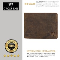 Cartera de Cuero Vacuno para Hombre, Forro de Satén Personalizado, Diseño Corto y Moderno, Bloqueo RFID, Impermeable, Plegable, CROSS FAB, Regalo, APGOI-GW-112