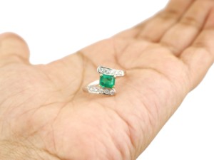 Anillo Apilable de Plata de Ley 925 con Gema Octogonal Esmeralda, Joyería con Piedra de Nacimiento de Mayo - Product Image 6