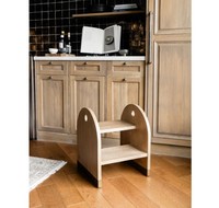 Taburete de madera con 2 Bases con tapa de latón, asiento decorativo para el hogar, sala de estar, dormitorio, baño para niños, cocina, uso multiusos