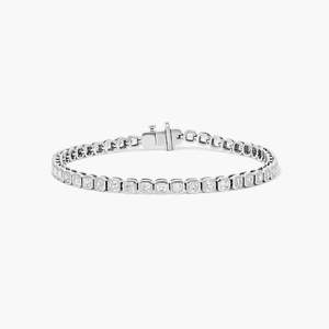 Bracelet tennis en argent sterling avec diamant de laboratoire taille brillant rond, certifié IGI, bijou tendance pour femme, cadeau idéal - Product Image 1