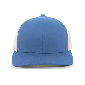 Sombrero de camionero deportivo de ala plana transpirable para exteriores con 7 paneles y logotipo personalizado al por mayor, gorra Snapback de algodón en blanco de dos tonos con malla - Product Image 3