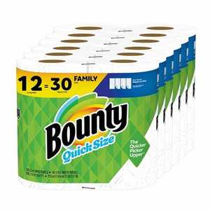 Bounty Quick-Size <b>Paper</b> Towels, <b>White</b>, 12 Family Triple <b>Rolls</b> = 36 Regular <b>Rolls</b> - Product Image 2