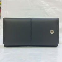 Dompet Kulit Asli Top Grain untuk Pria, Anti-RFID, Lipat Dua, Tempat Kartu Kredit, Desain Terbaru AS