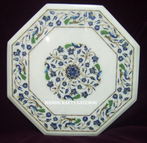 Mesa con incrustaciones de mármol blanco para decoración de interiores a pedido de alta clase para uso de decoración de interiores de mesa de exportador indio - Product Image 1