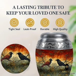 Urne en aluminium fabriquée à la main Conception de colibri Urnes de crémation Revêtement Meena de qualité supérieure Conception étanche Souvenir et grandes options - Product Image 3