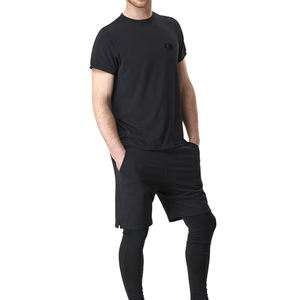 T-shirt de sport pour homme OEM, manches courtes, vêtements de sport, vêtements de gym pour homme, t-shirt uni, séchage rapide, respirant - Product Image 3