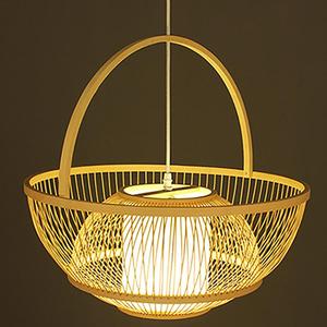 Lámpara Colgante Moderna de Bambú y Ratán, Pantalla Tejida a Mano Minimalista, Lámpara Ecológica para Hogar y Hotel - Product Image 4