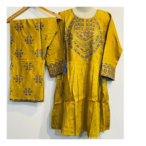 Imprimé couleur unie manches longues dames de haute qualité en gros femmes nouveau Design Shalwar Kameez costume - Product Image 3