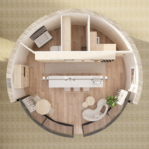 Cabaña de <span class=keywords><strong>Madera</strong></span> de Lujo, Casa Redonda Prefabricada de Estilo Europeo, Casa de Troncos en Forma de <span class=keywords><strong>Domo</strong></span> para Complejos Turísticos, Campamentos y Viñedos - Product Image 4