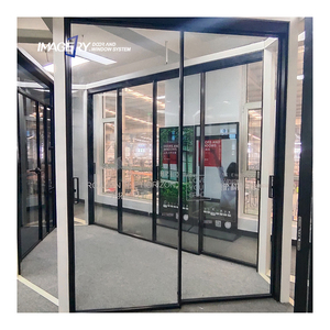 Conception personnalisée <span class=keywords><strong>double</strong></span> <span class=keywords><strong>porte</strong></span> <span class=keywords><strong>coulissante</strong></span> <span class=keywords><strong>en</strong></span> aluminium à profil mince <span class=keywords><strong>en</strong></span> <span class=keywords><strong>verre</strong></span> à 2 panneaux à faible émissivité <span class=keywords><strong>pour</strong></span> le salon - Product Image 2