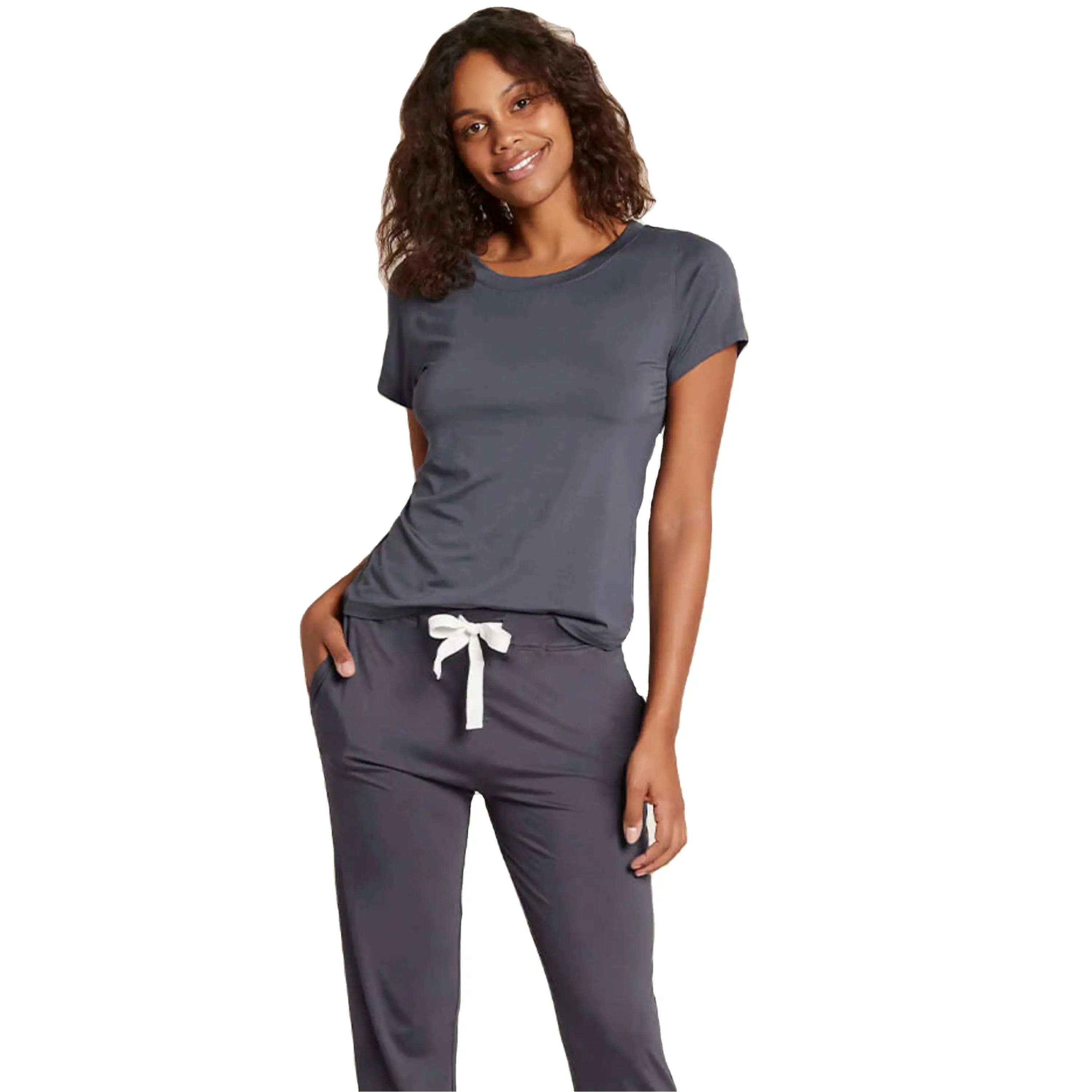 Pantalones de pijama de algodón ultrasuave para mujer, ropa de dormir cómoda y transpirable con cintura Flexible para ropa de noche o de salón