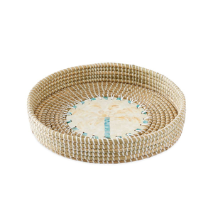 Bandeja redonda de nácar de alta calidad al por mayor con asas de algas marinas Bandeja decorativa Bohemia para servir de Vietnam - Product Image 3