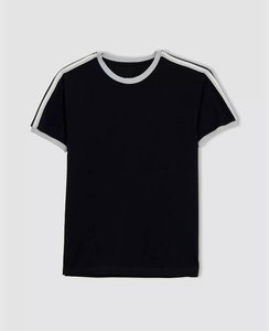 Camiseta de lujo de algodón pesado liso de alto rango, camiseta unisex con estampado personalizado de logotipo, cuello simulado, camiseta en blanco, camiseta transpirable de gran tamaño para hombre - Product Image 3