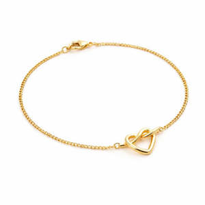 Bracelet Cœur Minimaliste Plaqué Or Hallmark – Accessoire Élégant et Raffiné - Product Image 3
