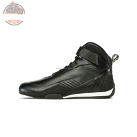 Style personnalisé fait couleur unie adultes moto en cuir baskets nouveau style toutes tailles prix raisonnables moto en cuir baskets