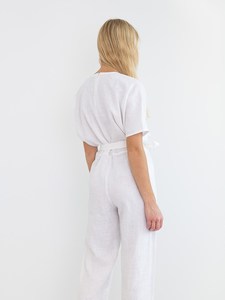 Pyjama d'été en coton indien pour femme, style vintage à pois, manches à volants, séchage rapide - Product Image 5