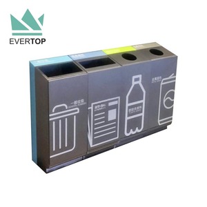 Contenedores de basura <span class=keywords><strong>clasificados</strong></span> de la Contenedores de segregación de residuos Contenedores de reciclaje 4 en 1 4 Botes de basura de flujo para reciclaje de Área Comercial - Product Image 1