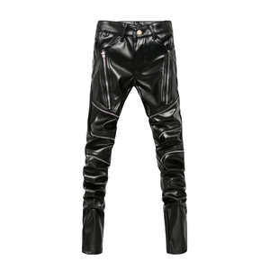 2025 New Design Fashionable Leather Pants With Side Pocket for Men Low Price Straight Men Leather Pants Reasonable Price - Product Image 1