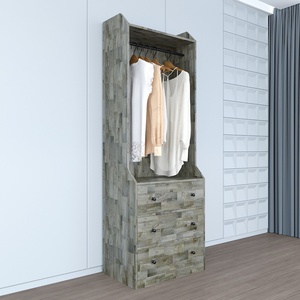 Armoire autoportante en bois de caoutchouc avec design pliable pour mobilier de maison et appartement, style simple (TQA68030) - Product Image 5