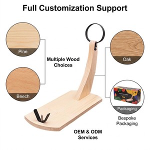 Jamonero de Madera Personalizado, Soporte para Jamón Español al por Mayor, Soporte de Madera Maciza con Abrazadera Metálica - Product Image 4