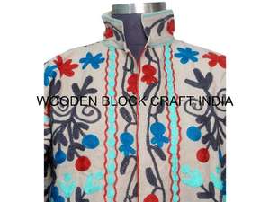 Handmade Suzani <b>Duck</b> Fabric Short Jacket Quilted Cotton Filled Breathable Winter Wear Coat For Women Gift Style Perfect Choicego - Product Image 3