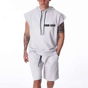 Fashion Zip Up Hoodie And <b>Shorts</b> Dtg Printing Two Piece Sweat Suit Track <b>Short</b> Set Distressing Embroidery <b>Jacket</b> Sets Men - Product Image 5