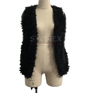 Chaleco acolchado de estilo informal de alta calidad para mujer, chaleco de piel sintética de longitud corta, chaleco de invierno de punto, decoración de logotipo, ropa exterior - Product Image 1