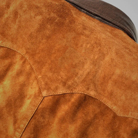 Veste en cuir suédé marron pour homme, style western traditionnel, en peau de mouton, vintage, à franges, chauffante, imperméable, respirante, prête pour l'hiver