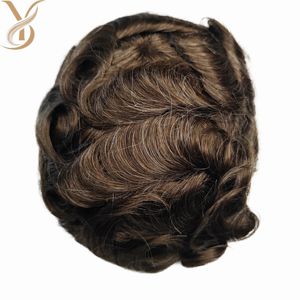 Tupé de Cabello Indio 100% al por Mayor, Piezas de Cabello de Repuesto para Hombre, Encaje, Hilo de Cabello Natural, 100% -130% de Densidad - Product Image 5