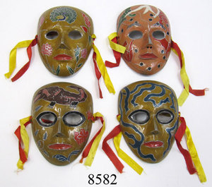 Masque en laiton de conception antique noir et or ensemble de 6 fournisseur indien de masque en laiton pour masque décoratif et de fête à bas prix - Product Image 3