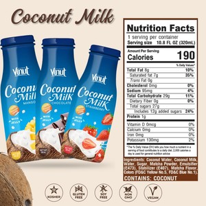Gelée de lait de coco à la fraise 280 ml Boisson lactée Vietnam 24 canettes par carton sans sucre ajouté OEM ODM Marque privée Échantillon gratuit - Product Image 3