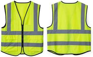 Chaleco DE SEGURIDAD transpirable respetuoso con el medio ambiente reflectante de alta visibilidad para hombres a prueba de viento de talla grande ropa exterior 100% fábrica de poliéster - Product Image 4